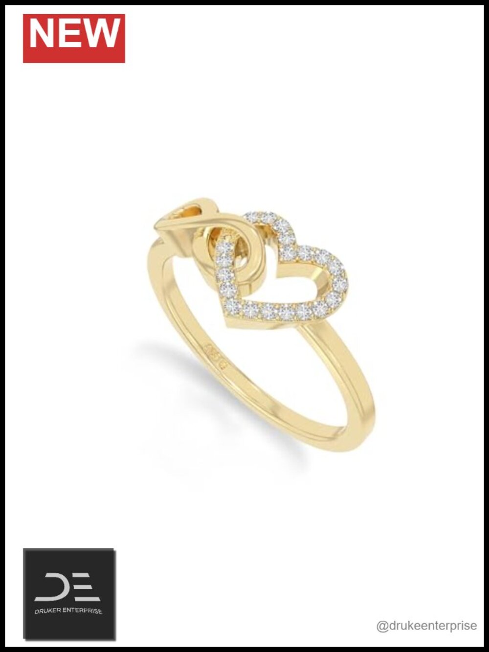 925 Silver Infinity Heart Moissanite Promise Ring 18K Gold Vermeil Womens Size 7